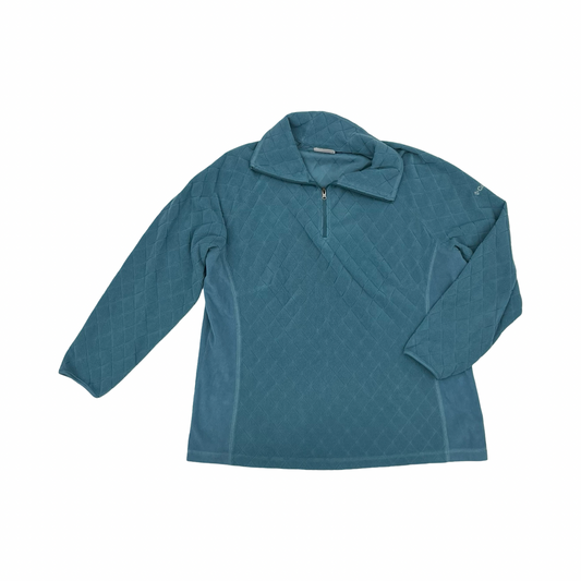 Athletic Top Ls Collar By Columbia In Blue, Size:1X