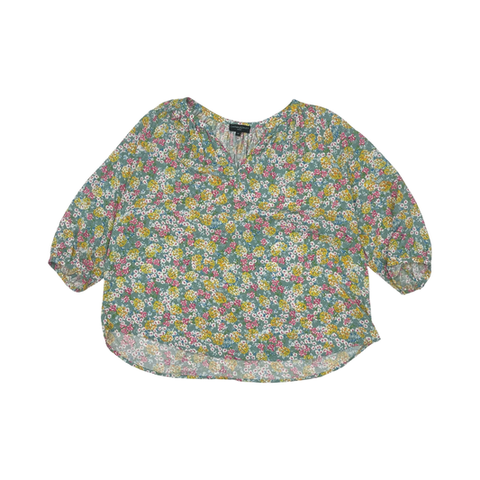 Blouse 3/4 Sleeve By Cynthia Rowley In Floral Print, Size:2X