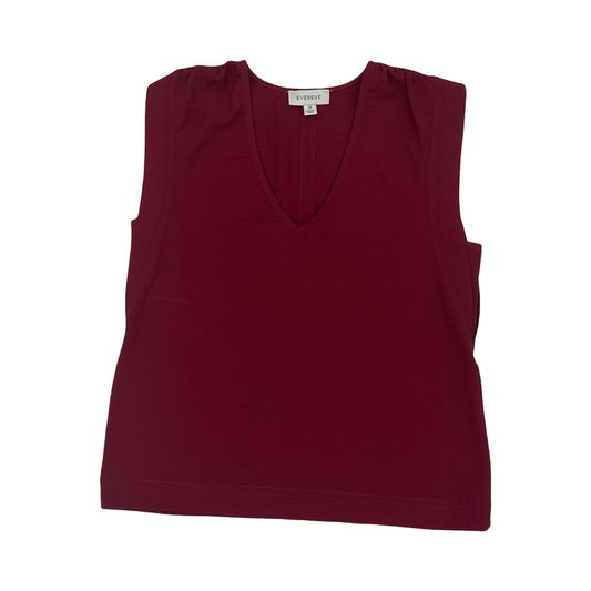 Blouse Sleeveless By Evereve In Maroon, Size:Xs
