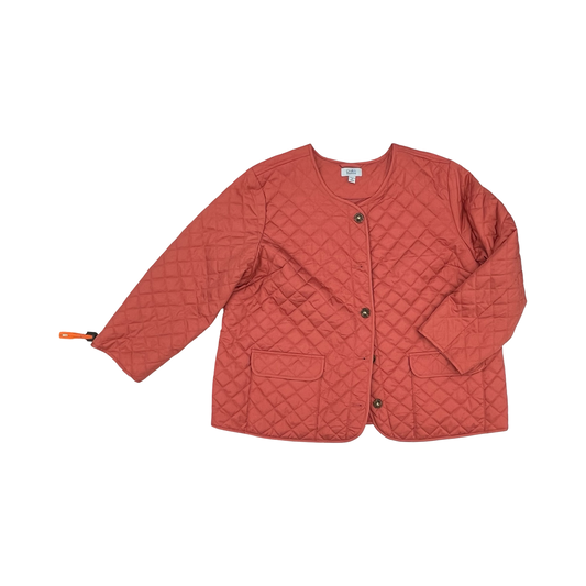 Jacket Puffer & Quilted By Croft And Barrow In Coral, Size:2X