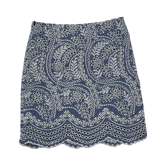 Skirt Mini & Short By Loft In Blue & White, Size:0
