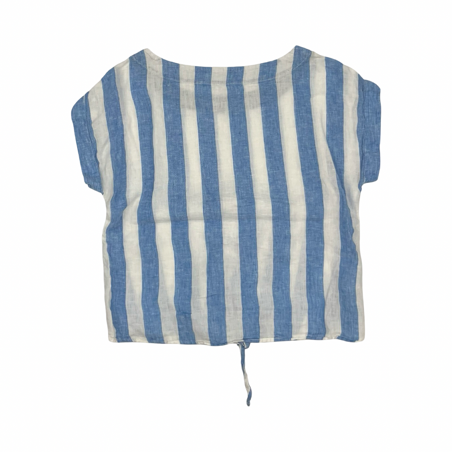 Blouse Ss By Clothes Mentor In Blue & White, Size:M