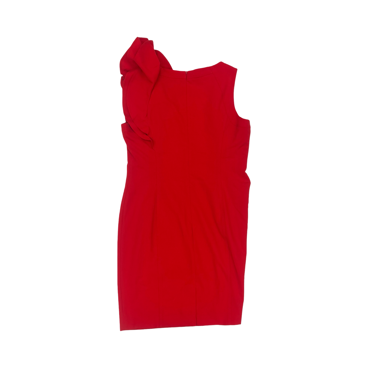 Dress Casual Midi By Calvin Klein In Red, Size:14