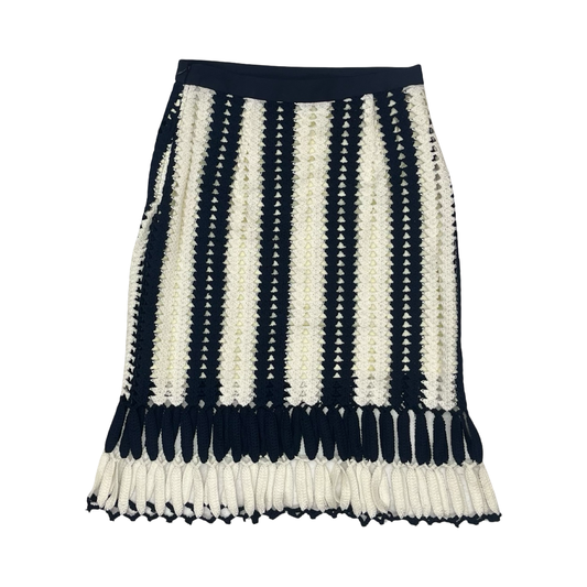 Skirt Midi By Eva Franco In Blue & Cream, Size:S