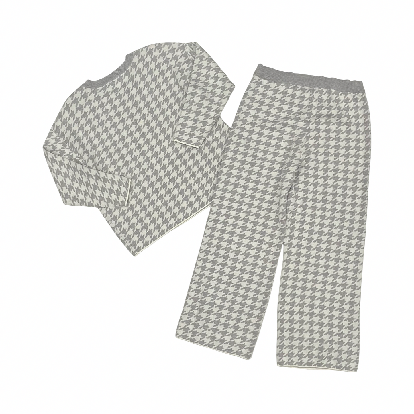Pants Set 2Pc By Boston Proper In Grey & White, Size:L