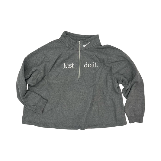Athletic Sweatshirt Collar By Nike In Grey, Size:3X