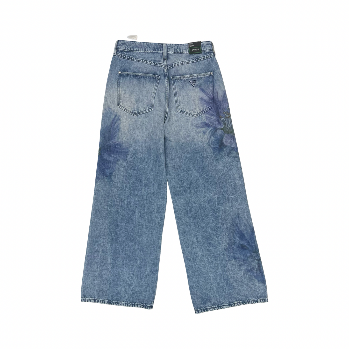 Jeans Wide Leg By Guess In Blue Denim, Size:8