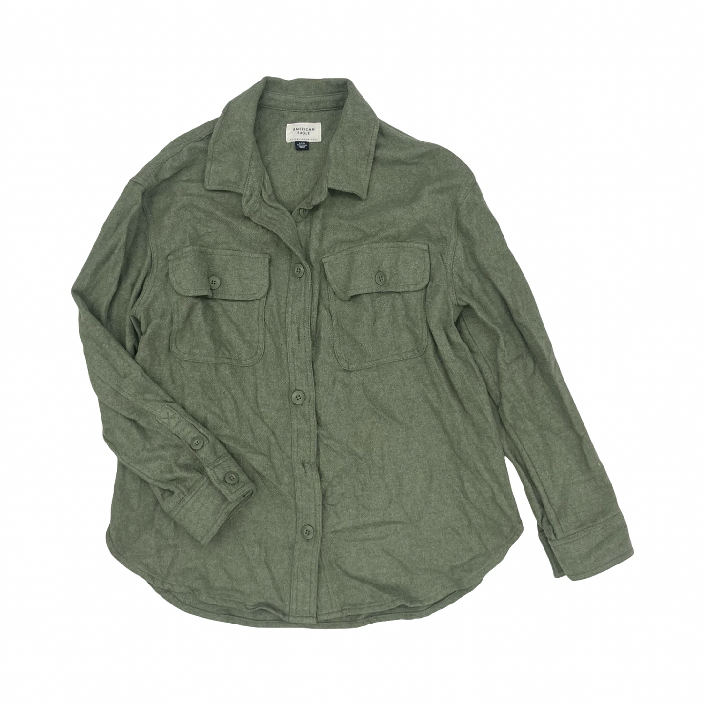Jacket Shirt By American Eagle In Green, Size:S