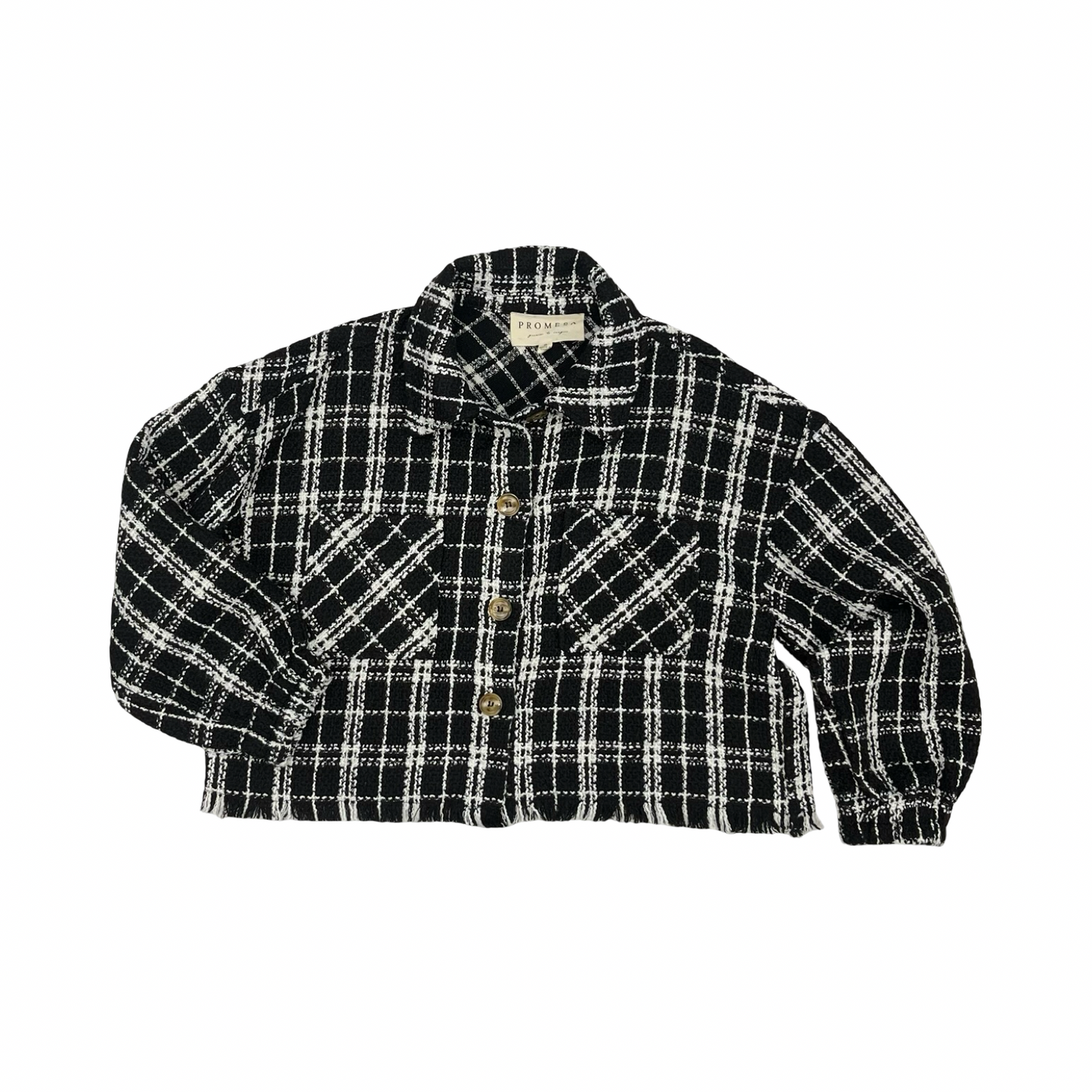 Jacket Shirt By Promesa In Black & White, Size:S