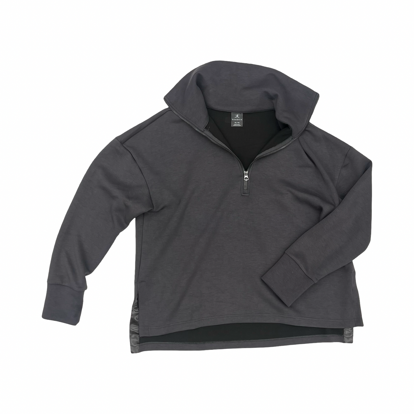Athletic Sweatshirt Collar By Danskin In Grey, Size:Xl