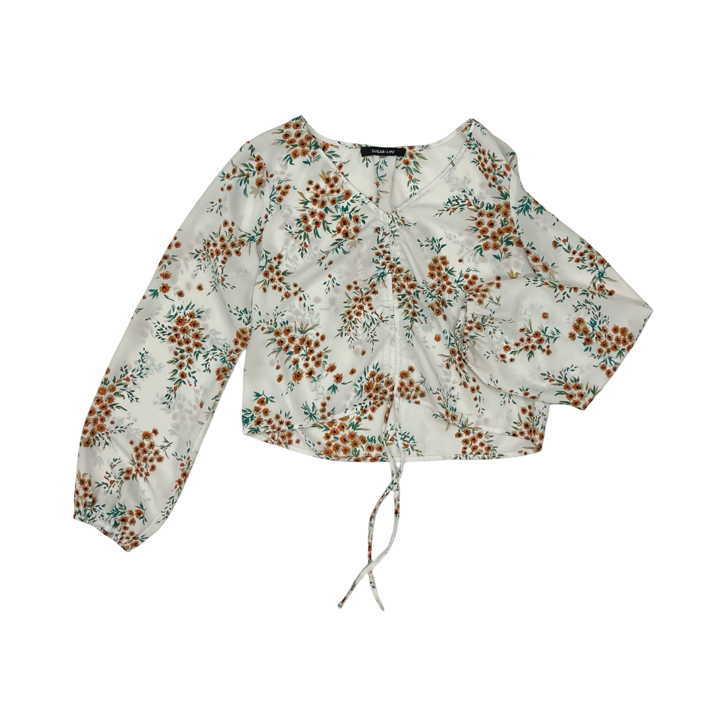 Blouse Ls By Sugar Lips In White, Size:S