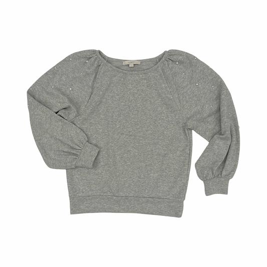 Sweatshirt Crewneck By Loft In Grey, Size:S