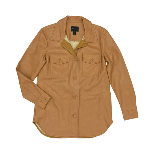 Jacket Shirt By Tribal In Tan, Size:Xs