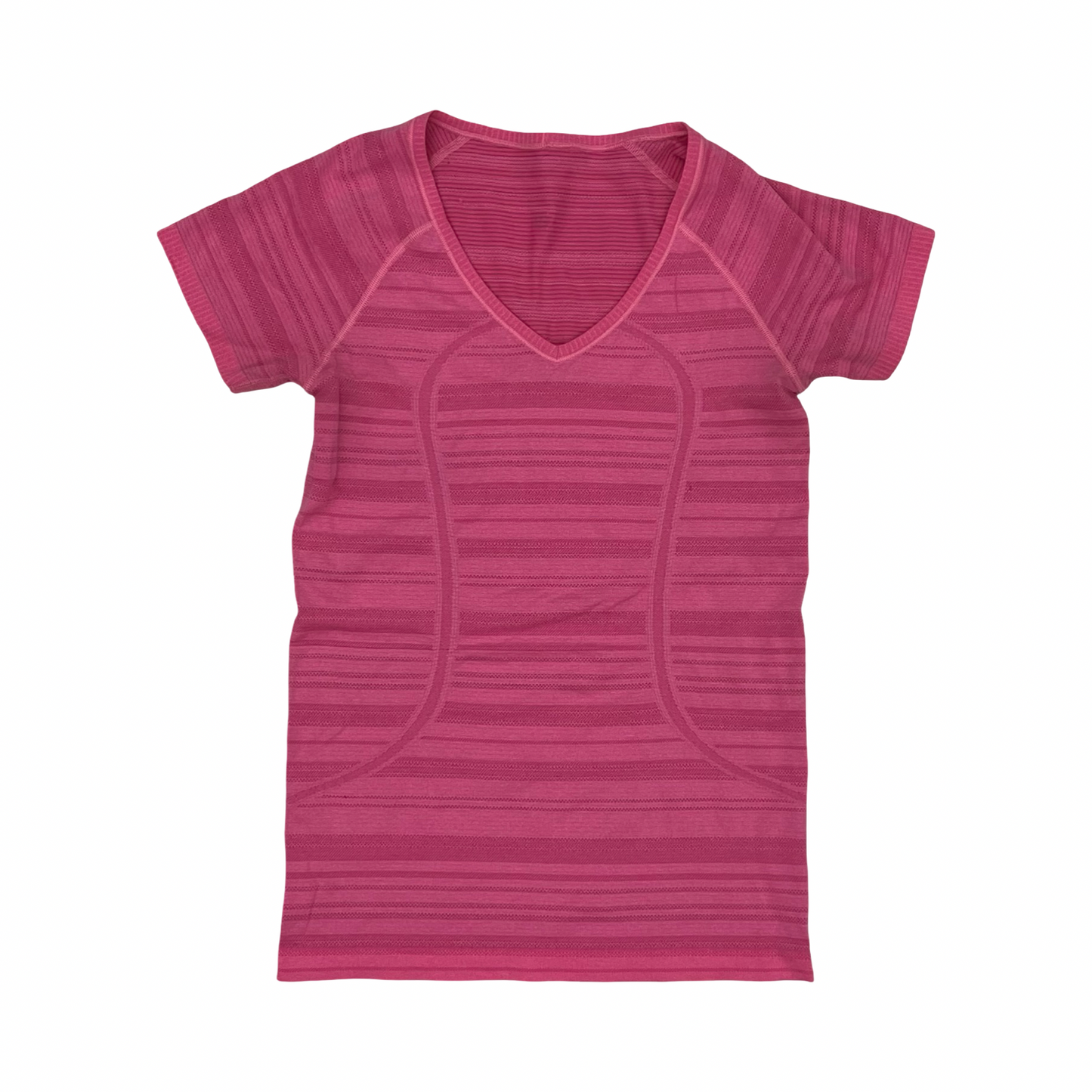 Athletic Top Ss By Lululemon In Pink, Size:M