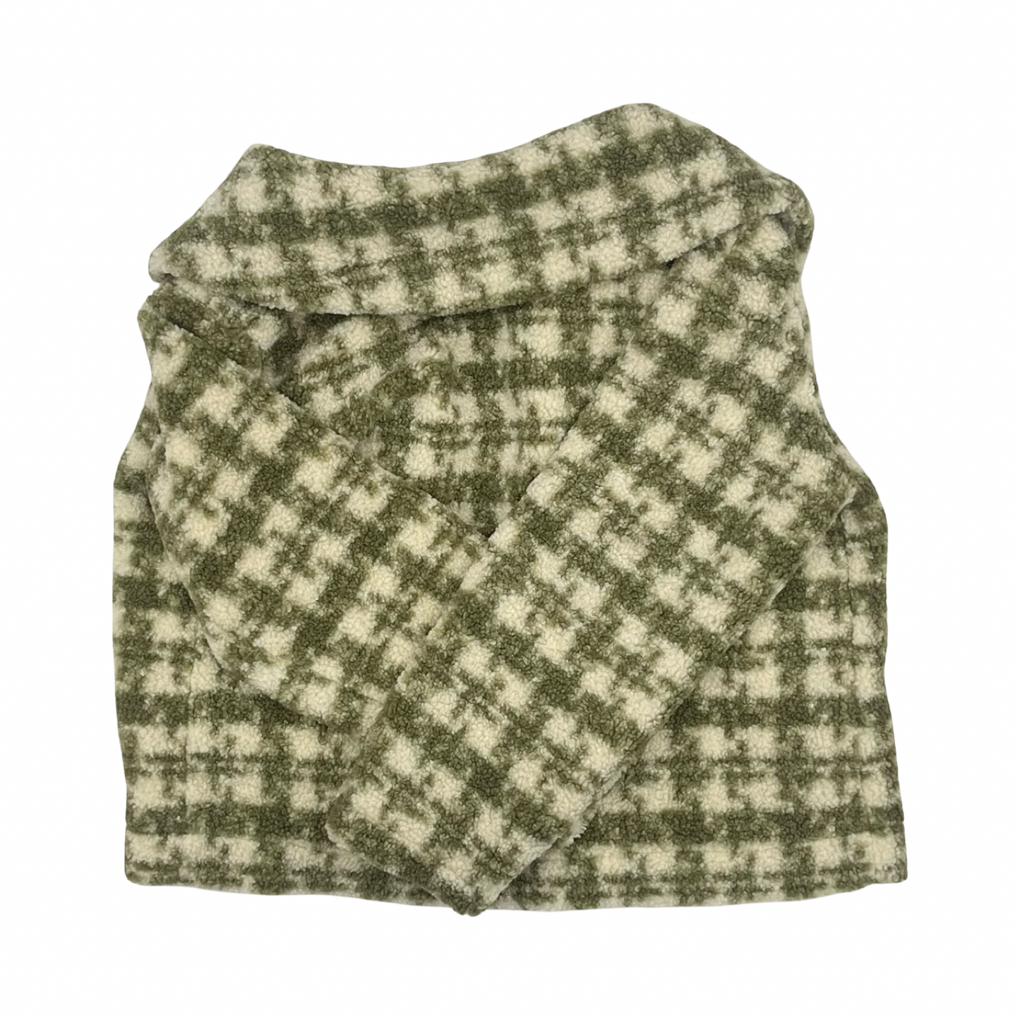 Jacket Faux Fur & Sherpa By Blu Pepper In Green, Size:S