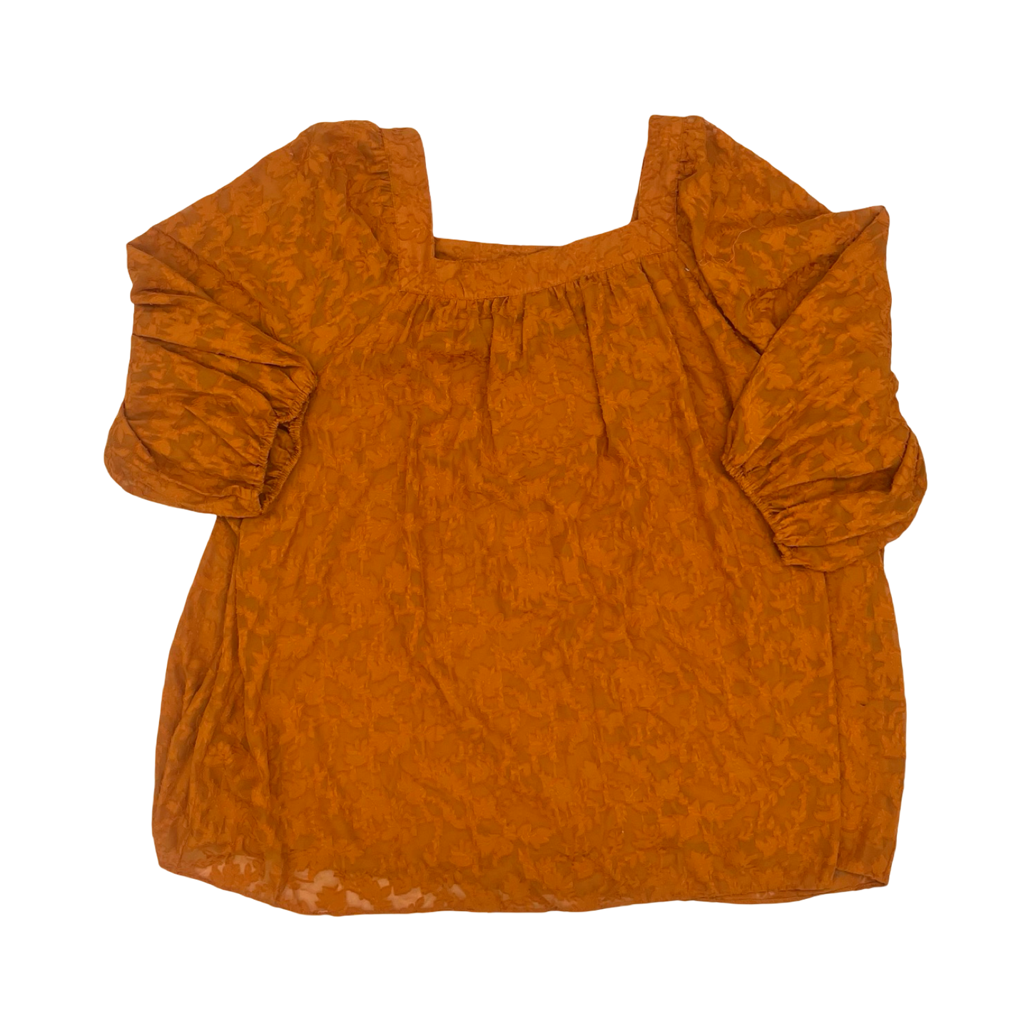 Blouse 3/4 Sleeve By Lc Lauren Conrad In Orange, Size:4X