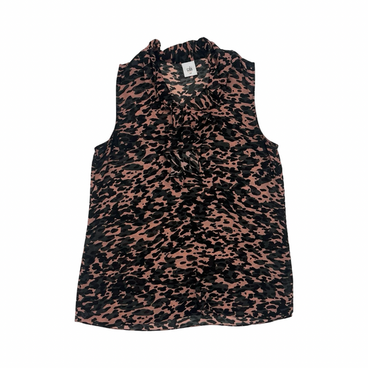 Blouse Ss By Cabi In Black & Pink, Size:M