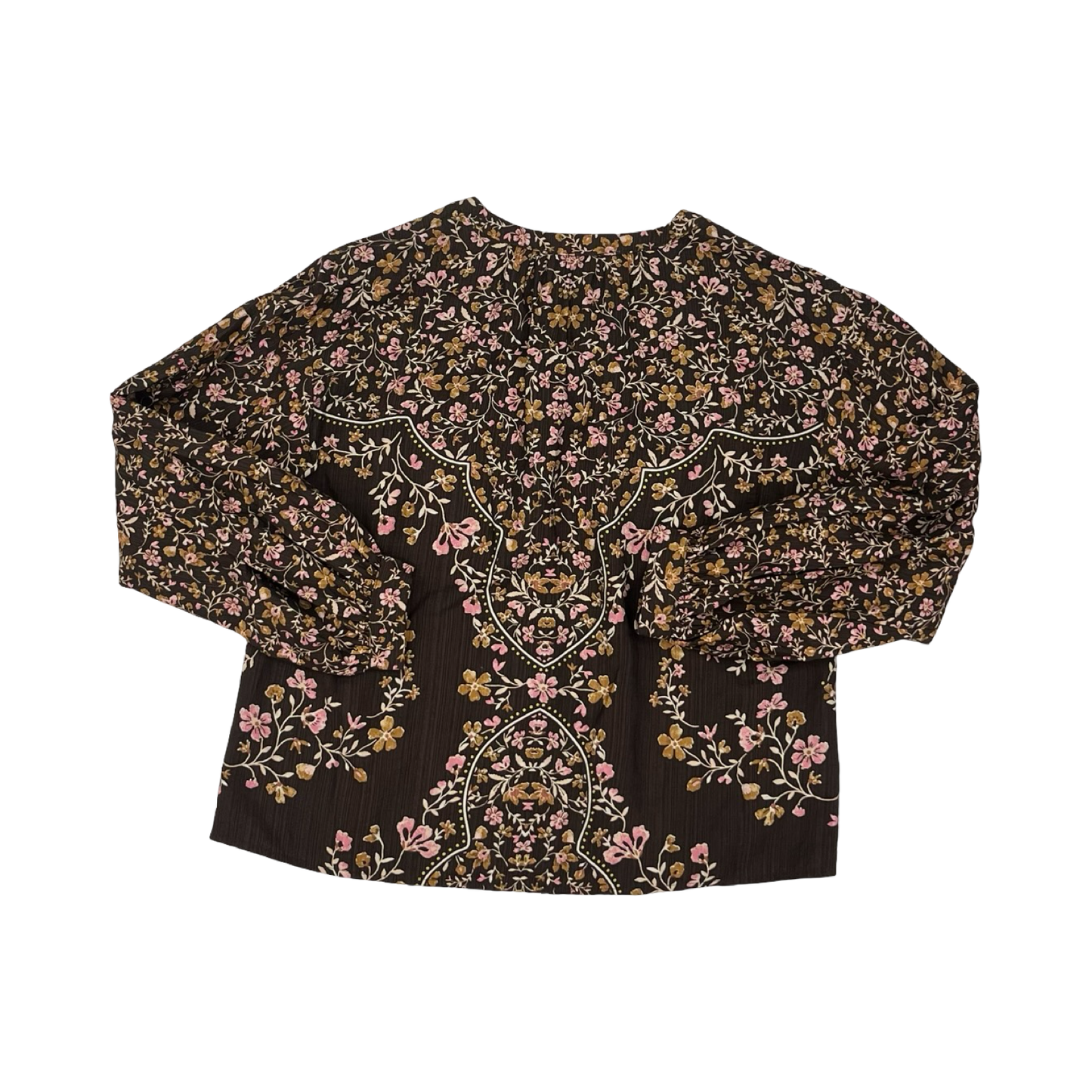 Blouse Ls By Loft In Floral Print, Size:S