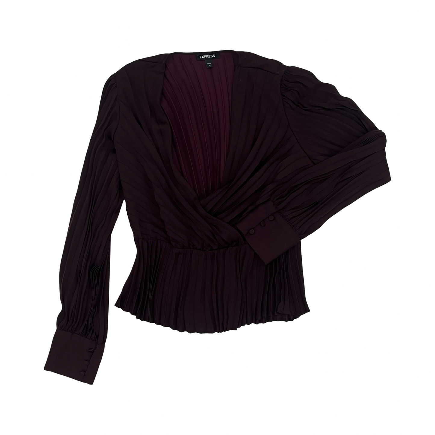 Blouse Ls By Express In Purple, Size:M