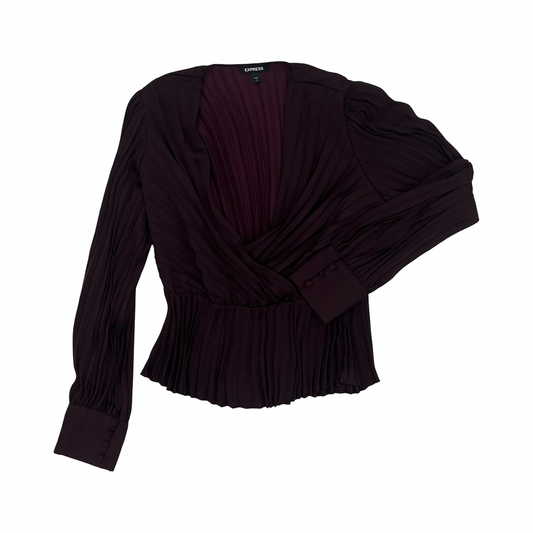 Blouse Ls By Express In Purple, Size:M