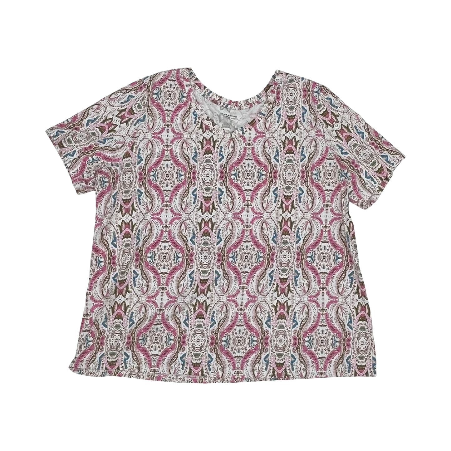 Top Ss By Lane Bryant In Pink & White, Size:3X