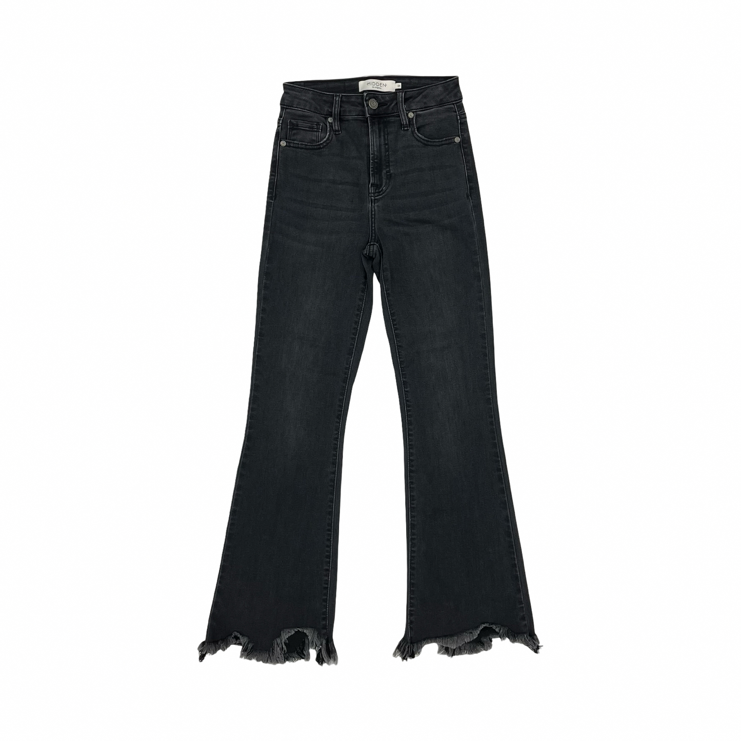 Jeans Flared By Hidden In Black Denim, Size:0