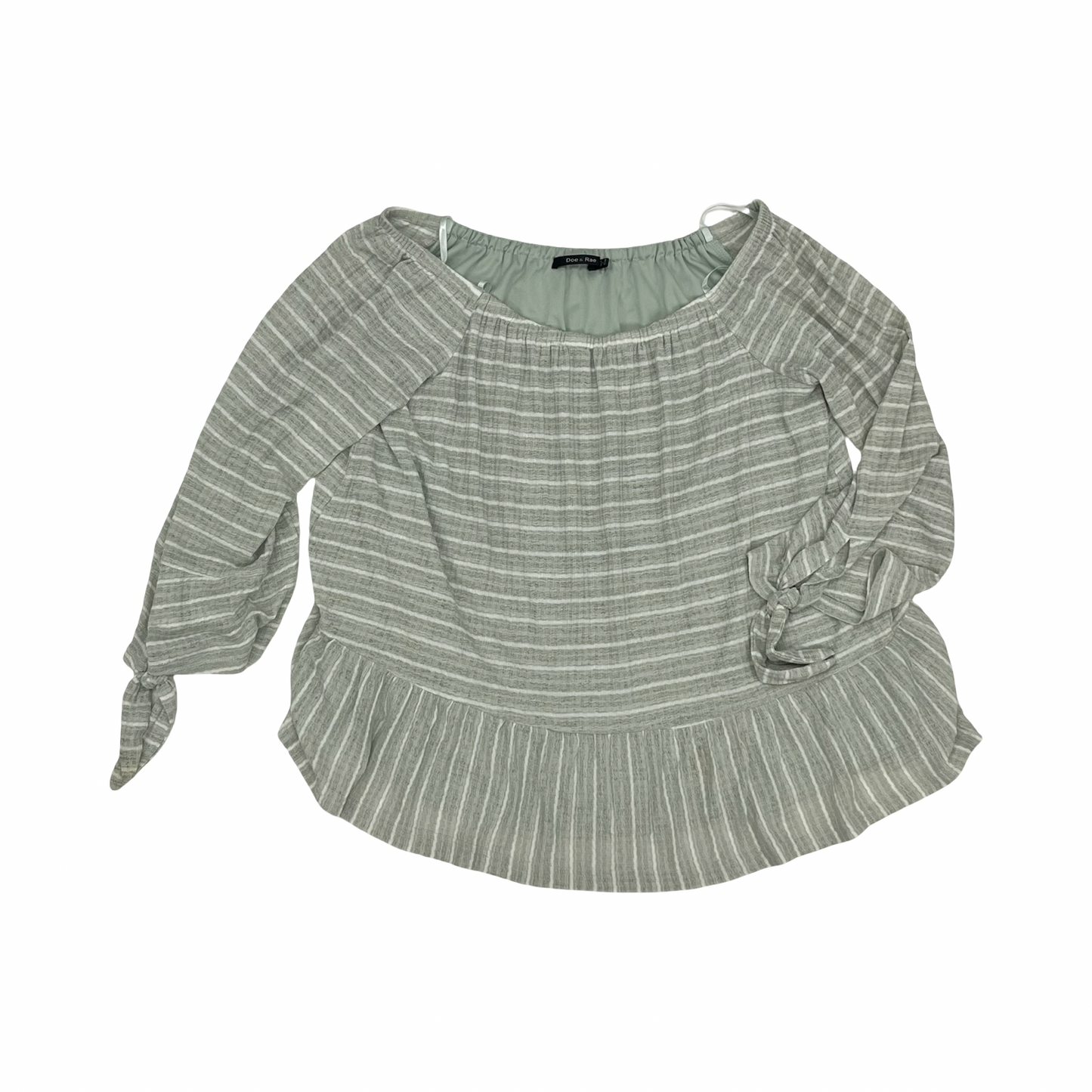 Blouse 3/4 Sleeve By Doe & Rae In Green, Size:M