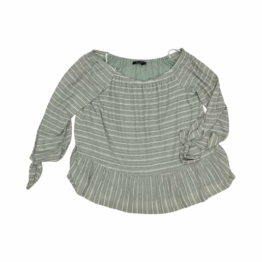 Blouse 3/4 Sleeve By Doe & Rae In Green, Size:M