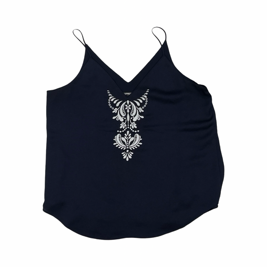 Blouse Sleeveless By Express In Navy, Size:L
