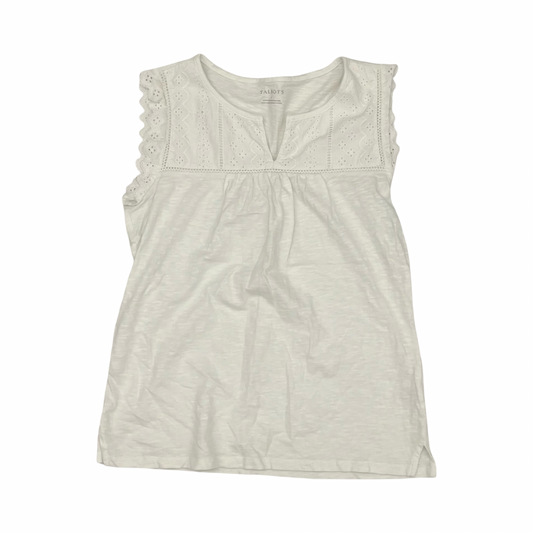 Top Sleeveless By Talbots In White, Size:S