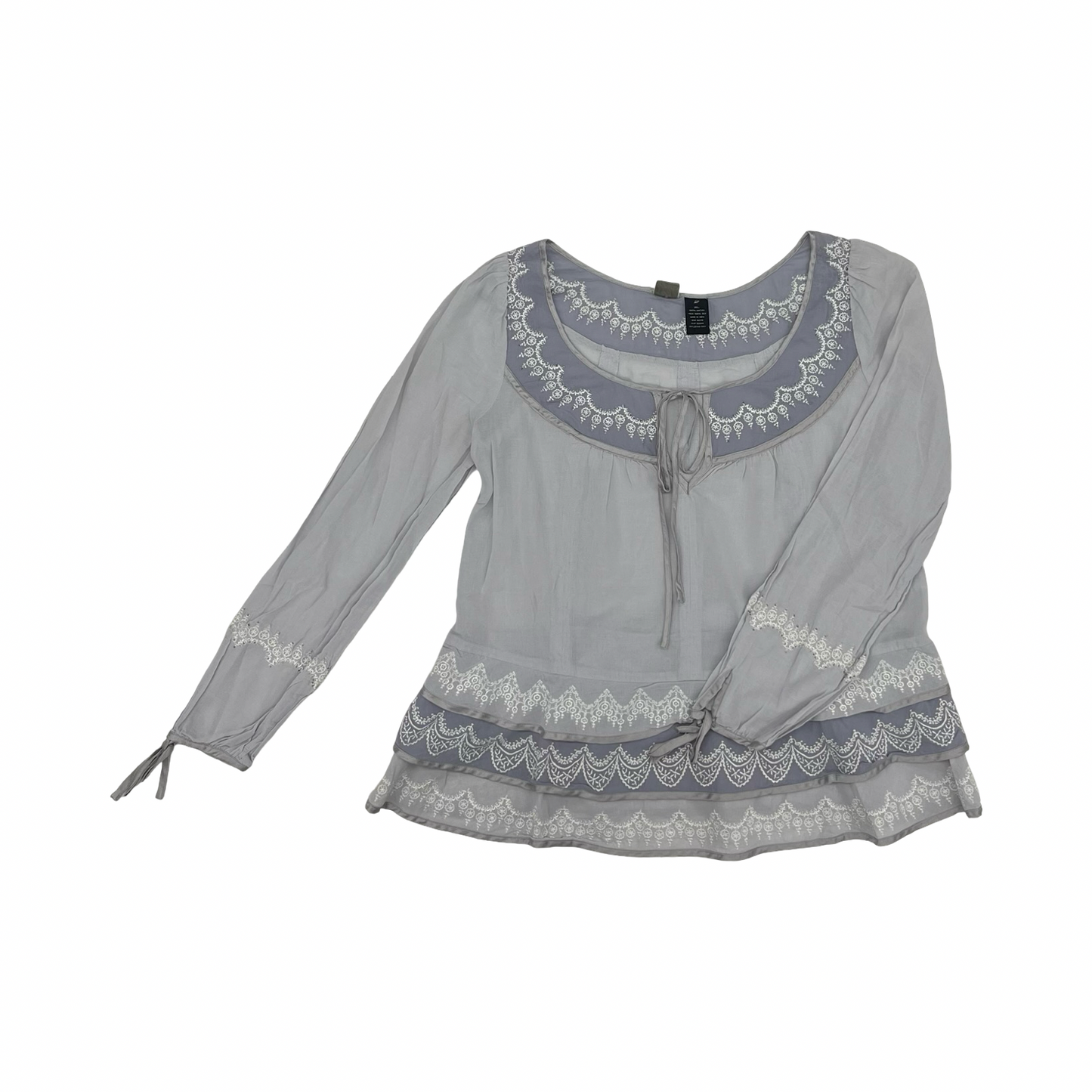 Blouse Ls By Lithe In Blue, Size:Xs