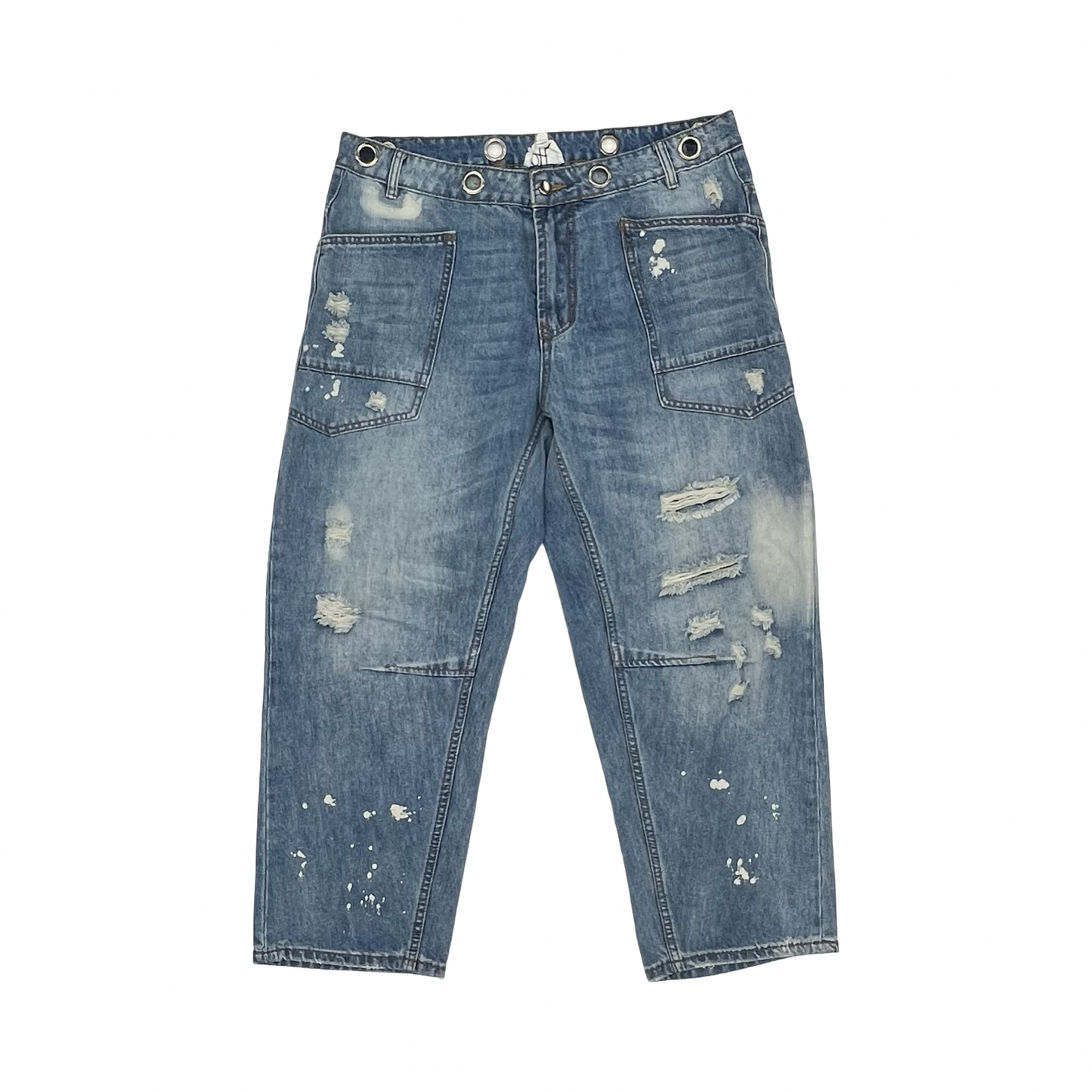 Jeans Wide Leg By Cmf In Blue Denim, Size:Xl