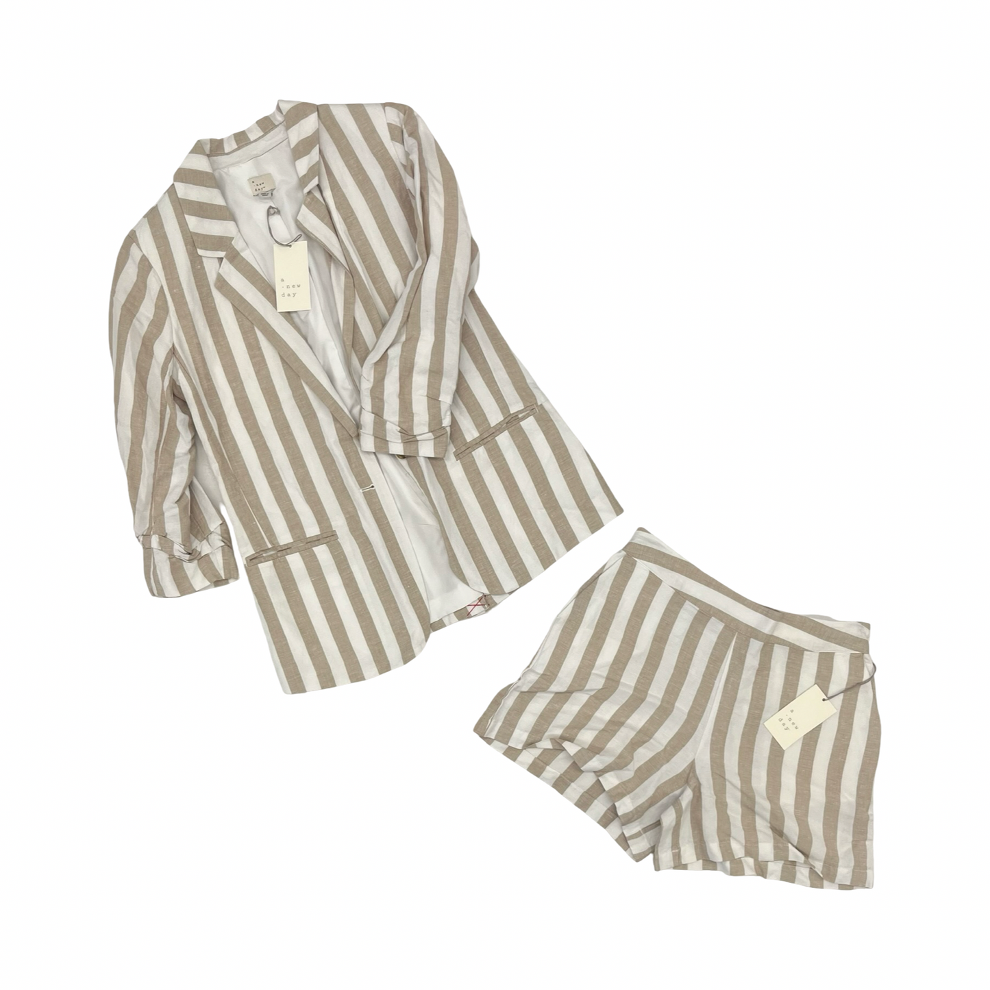 Shorts Set By A New Day In Tan & White, Size:Xs