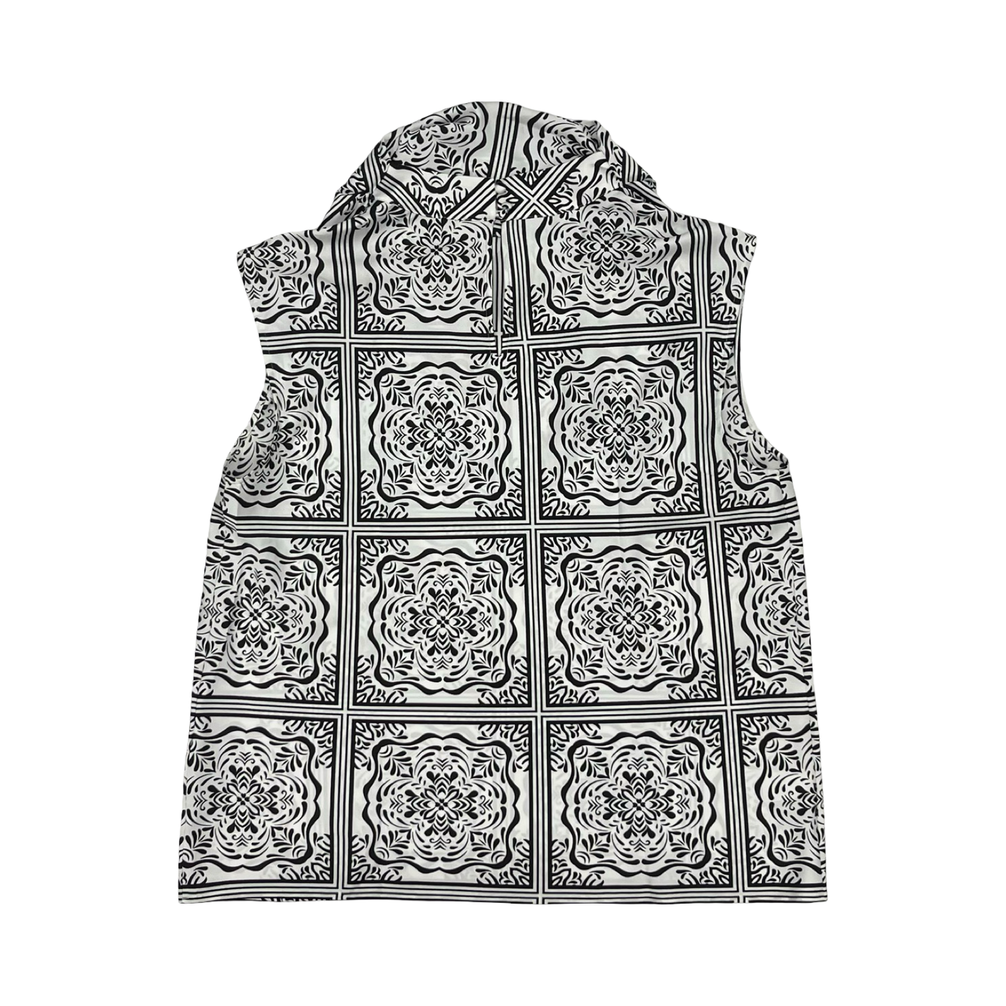 Top Sleeveless By Loft In Black & White, Size:L