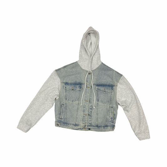 Jacket Denim By Elan In Blue Denim, Size:M