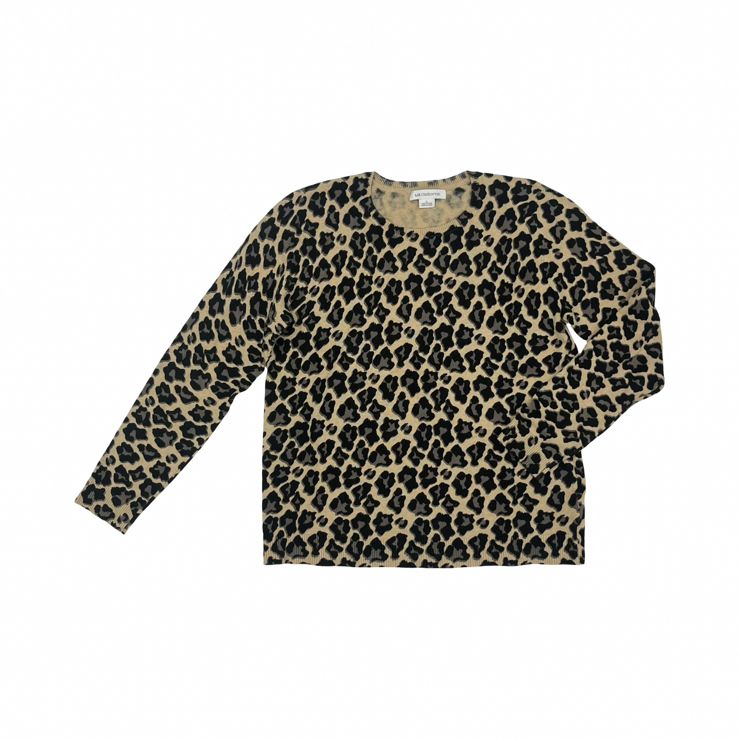 Sweater By Liz Claiborne In Animal Print, Size:L