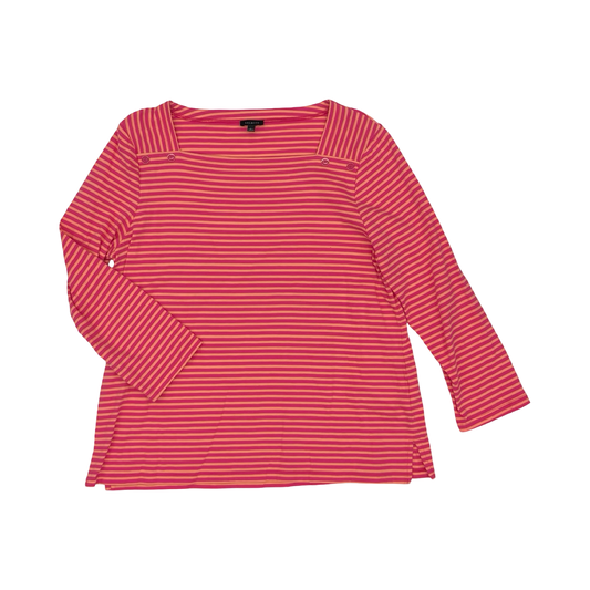 Top 3/4 Sleeve By Talbots In Orange & Pink, Size:L