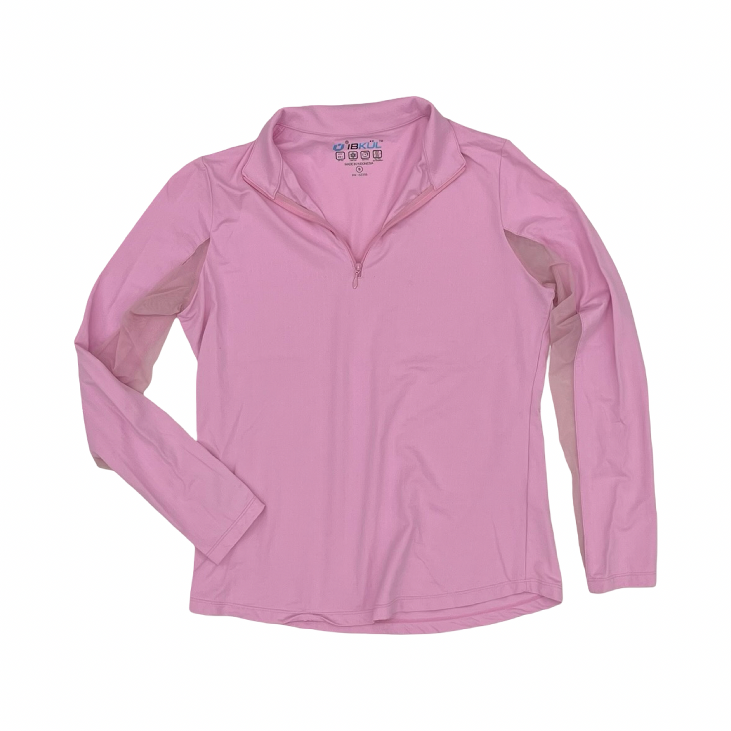 Athletic Top Ls Collar By Ibkul In Pink, Size:S