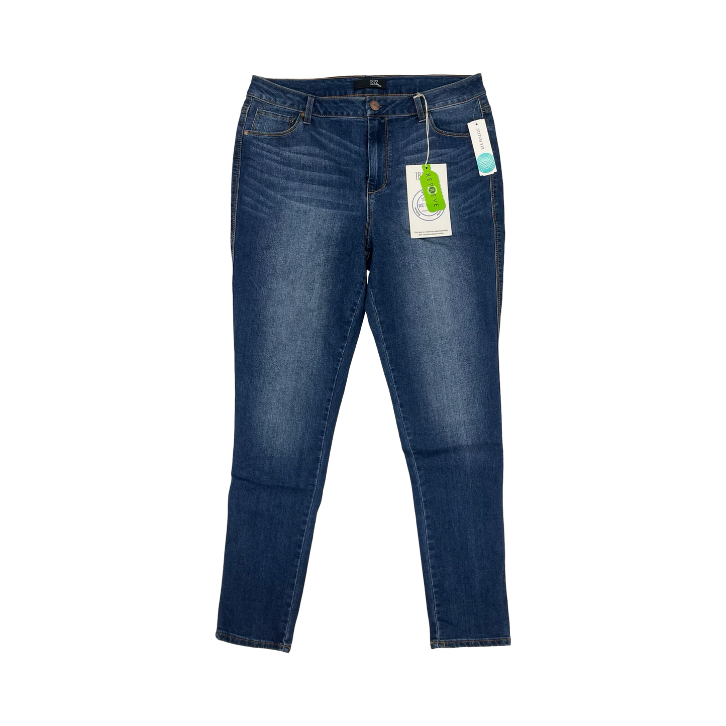 Jeans Skinny By 1822 Denim In Blue Denim, Size:14