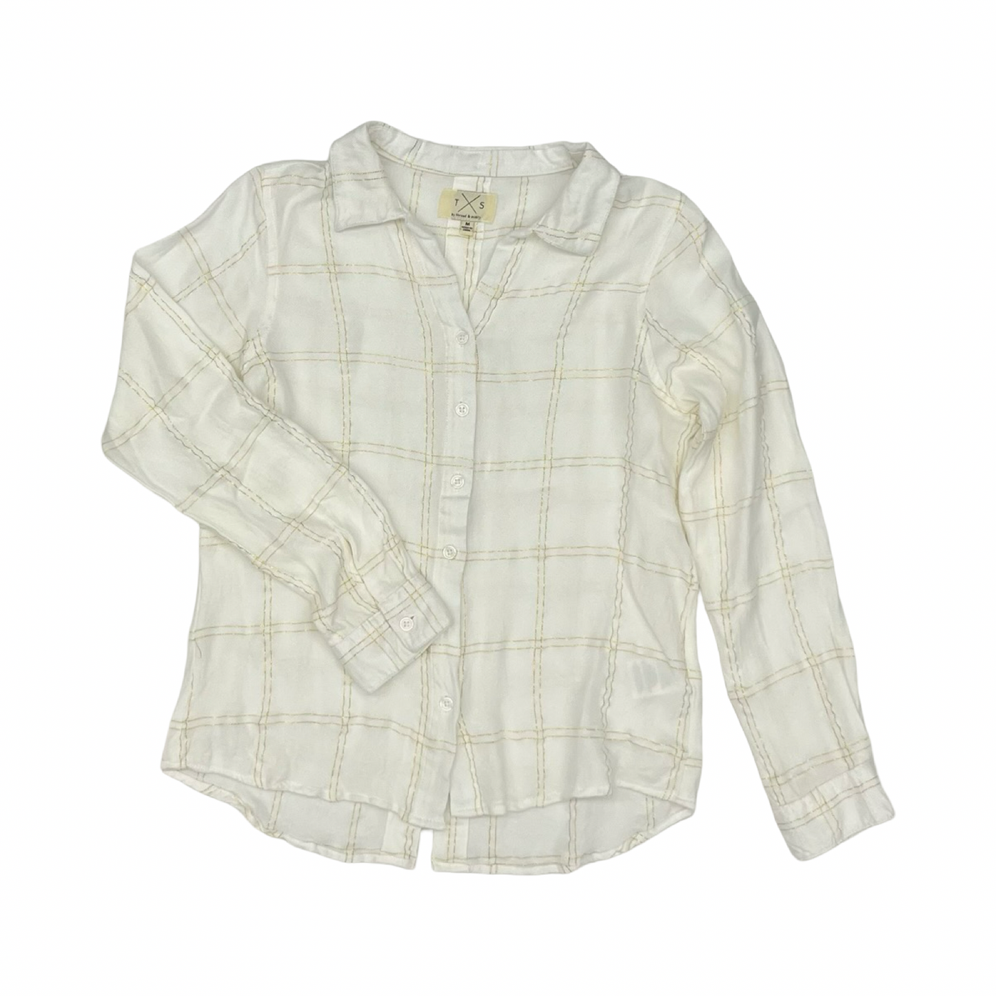 Top Ls By Thread And Supply In Gold & White, Size:M