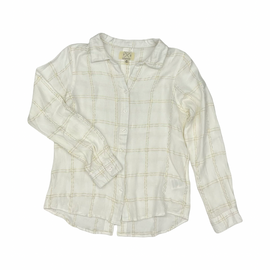 Top Ls By Thread And Supply In Gold & White, Size:M