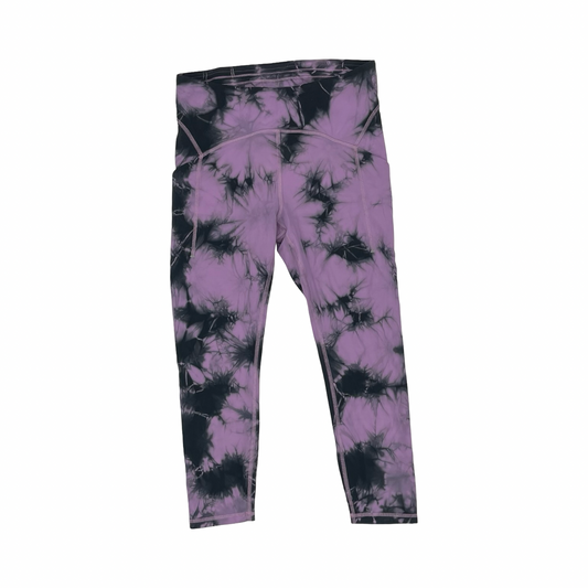Athletic Leggings Capris By Lululemon In Black & Purple, Size:M