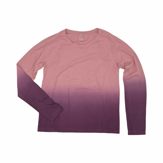 Athletic Top Ls Crewneck By All In Motion In Pink & Purple, Size:L