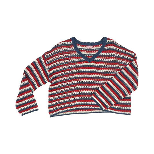 Sweater By Pink Lily In Blue & Red & White, Size:Xl
