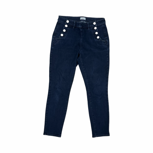 Jeans Skinny By Loft In Blue Denim, Size:10
