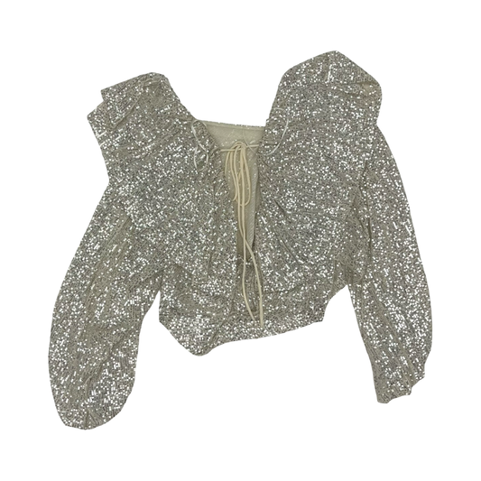 Blouse Ls By Free People In Cream & Silver, Size:Xs