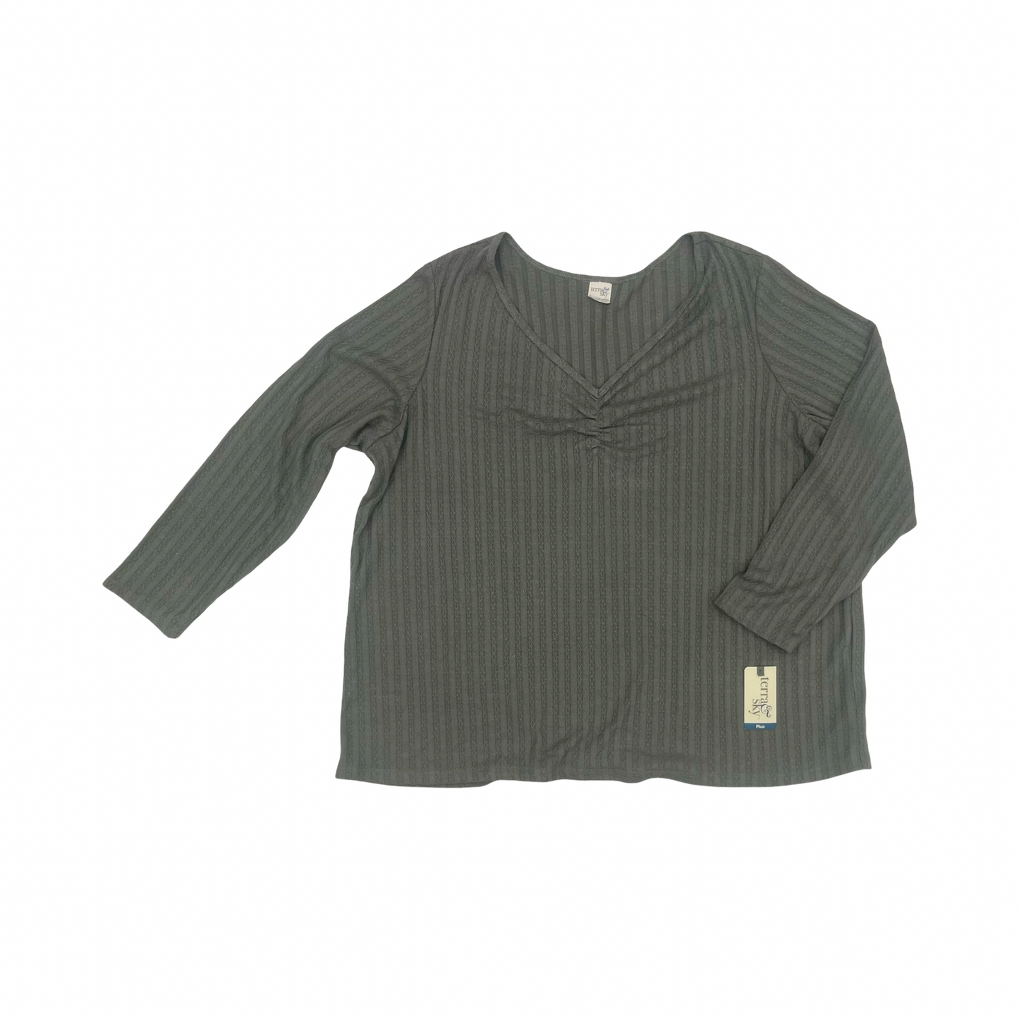 Top Ls By Terra & Sky In Green, Size:3X