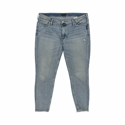 Jeans Skinny By Silver In Blue Denim, Size:18