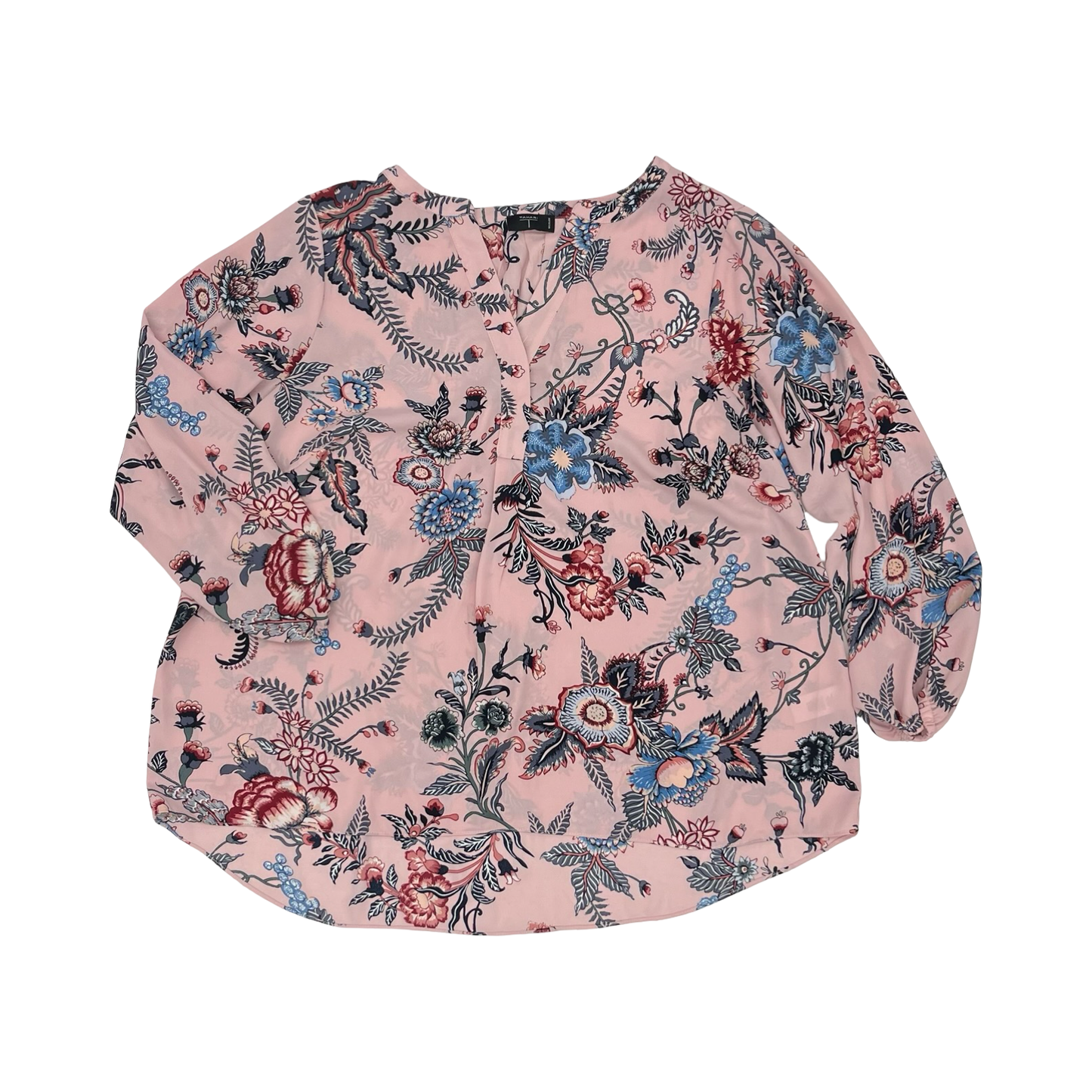 Blouse Ls By Tahari In Pink, Size:1X