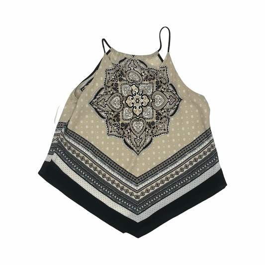 Blouse Sleeveless By Fortune & Ivy In Black & Tan, Size:L